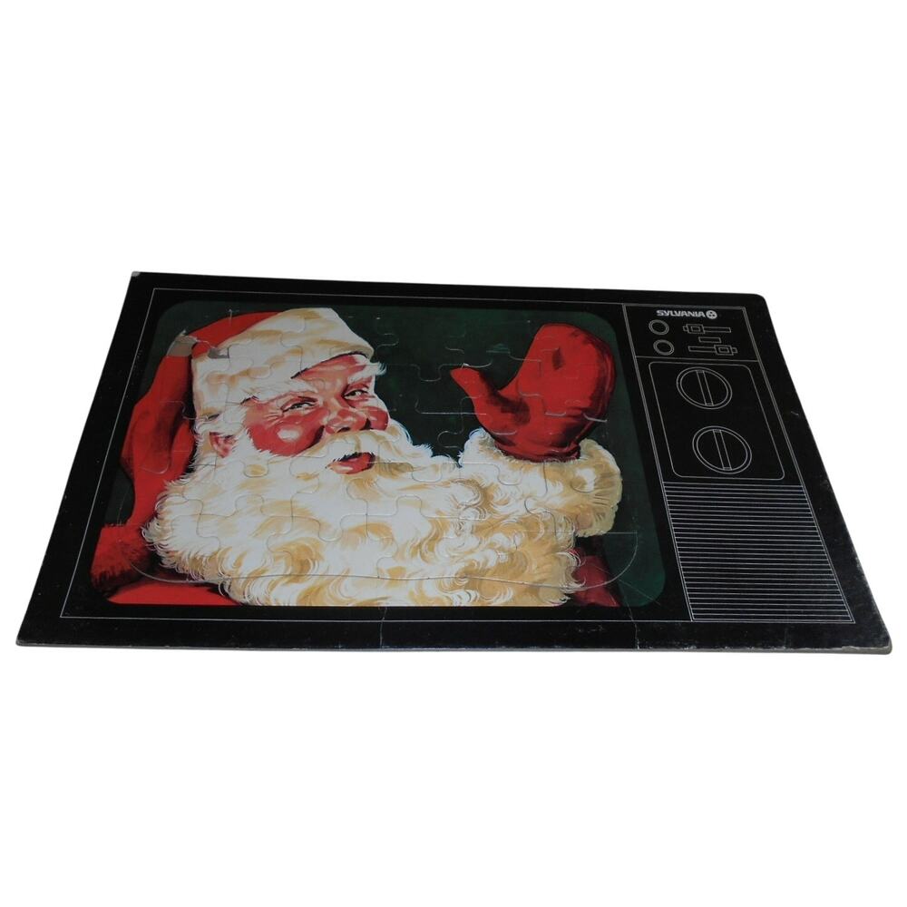 Sylvania TV Television Advertising Santa Clause 30 Piece Puzzle Tray DMG RARE